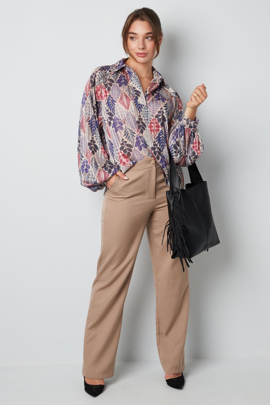 Bluse Herbstdruck grün multi Bild4